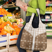 Beige Hawaii Paniolo Quilt Motif Grocery Bag LT05 - Polynesian Pride