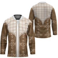 Beige Hawaii Paniolo Quilt Motif Hockey Jersey LT05 - Polynesian Pride