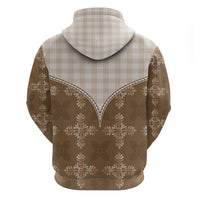 Beige Hawaii Paniolo Quilt Motif Hoodie LT05 - Polynesian Pride