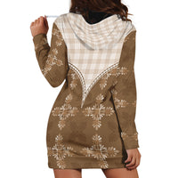 Beige Hawaii Paniolo Quilt Motif Hoodie Dress LT05 - Polynesian Pride