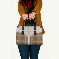 Beige Hawaii Paniolo Quilt Motif Leather Bag LT05 - Polynesian Pride