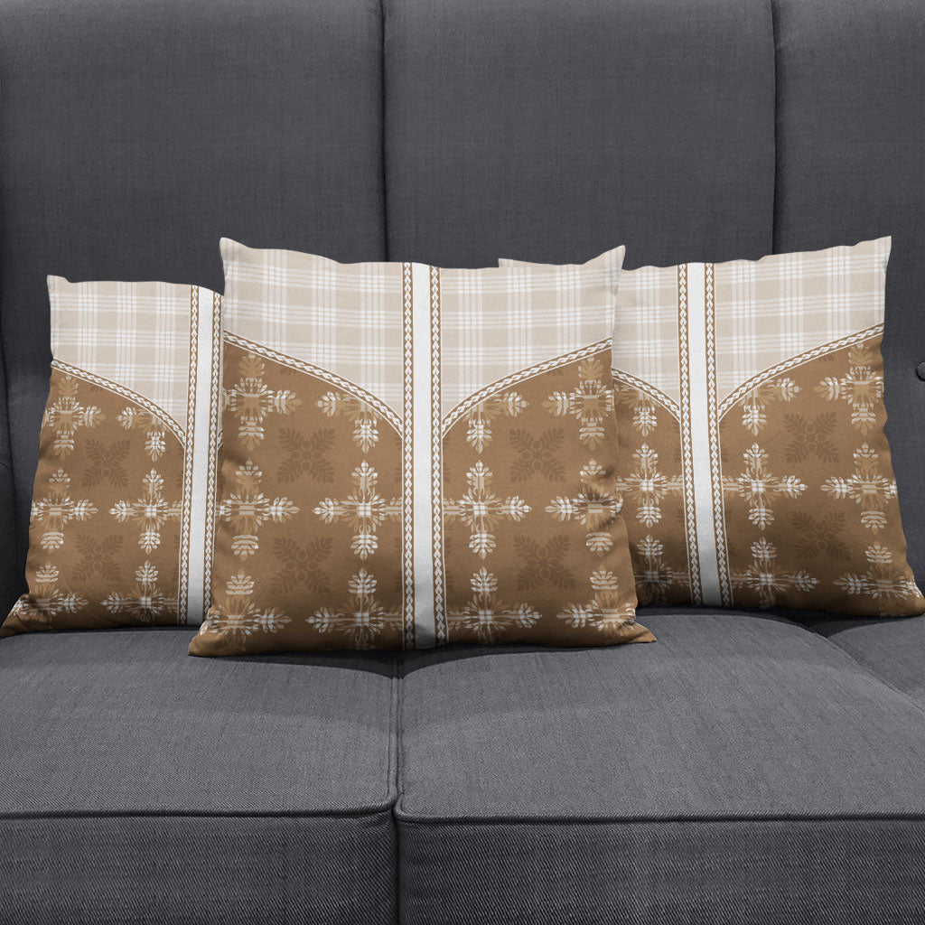 Beige Hawaii Paniolo Quilt Motif Pillow Cover LT05 - Polynesian Pride