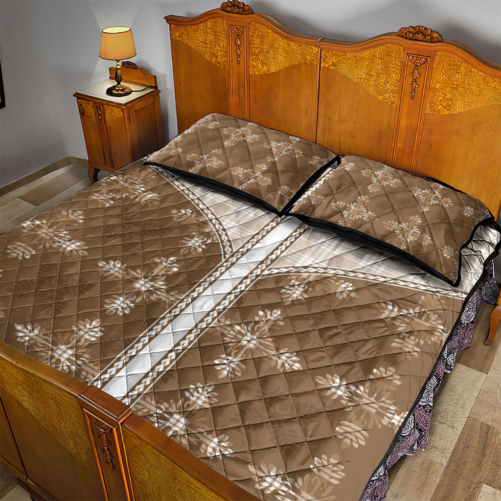 Beige Hawaii Paniolo Quilt Motif Quilt Bed Set LT05 - Polynesian Pride