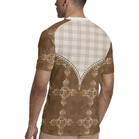 Beige Hawaii Paniolo Quilt Motif Rugby Jersey LT05 - Polynesian Pride