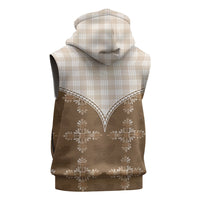 Beige Hawaii Paniolo Quilt Motif Sleeveless Hoodie LT05 - Polynesian Pride