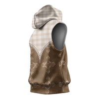 Beige Hawaii Paniolo Quilt Motif Sleeveless Hoodie LT05 - Polynesian Pride