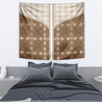 Beige Hawaii Paniolo Quilt Motif Tapestry LT05 - Polynesian Pride