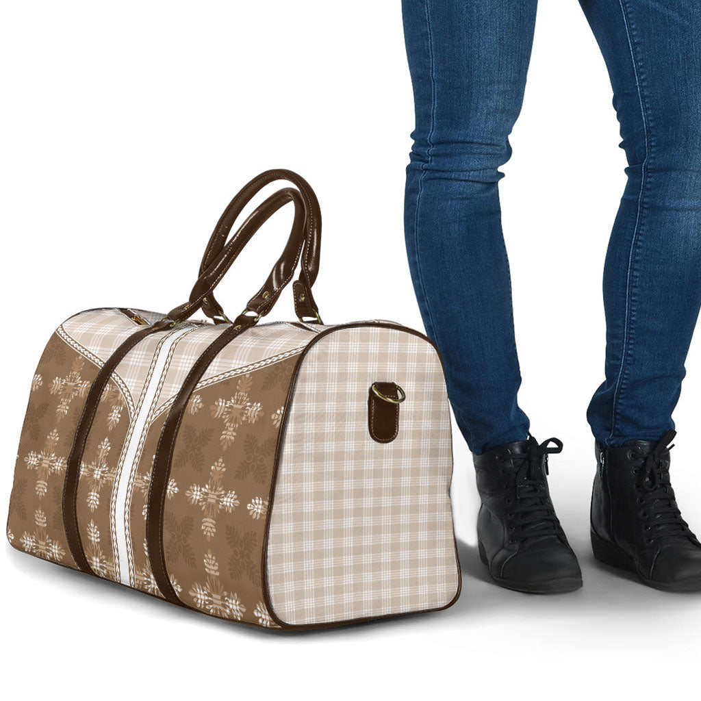 Beige Hawaii Paniolo Quilt Motif Travel Bag LT05 - Polynesian Pride
