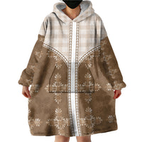 Beige Hawaii Paniolo Quilt Motif Wearable Blanket Hoodie LT05 - Polynesian Pride