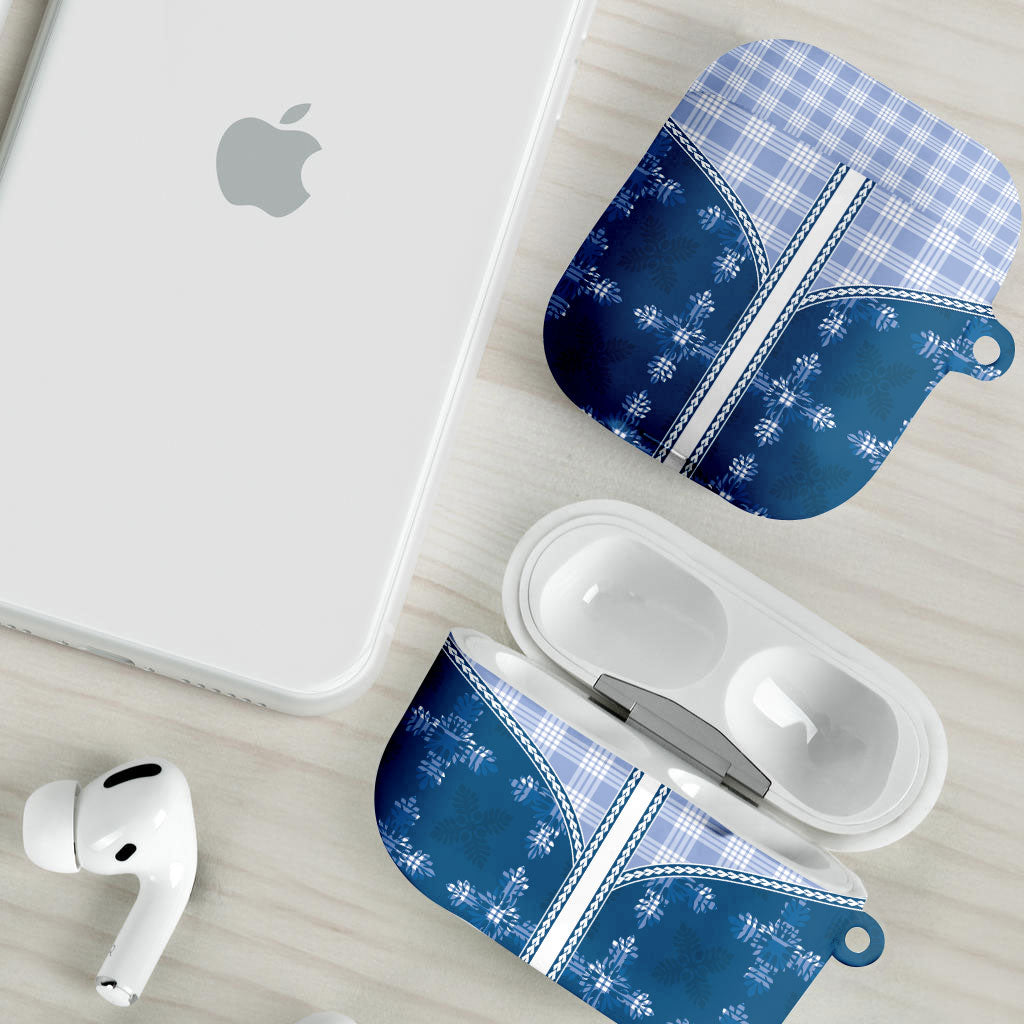 Blue Hawaii Paniolo Quilt Motif AirPods Case LT05 - Polynesian Pride