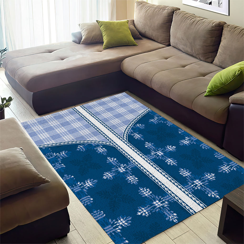 Blue Hawaii Paniolo Quilt Motif Area Rug LT05 - Polynesian Pride