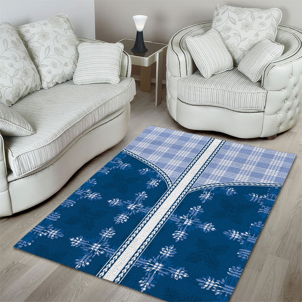 Blue Hawaii Paniolo Quilt Motif Area Rug LT05 - Polynesian Pride