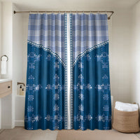 Blue Hawaii Paniolo Quilt Motif Bathroom Set LT05 Shower Curtain Only Blue - Polynesian Pride
