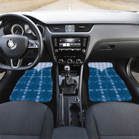 Blue Hawaii Paniolo Quilt Motif Car Mats LT05 Set 2pcs - Front Blue - Polynesian Pride
