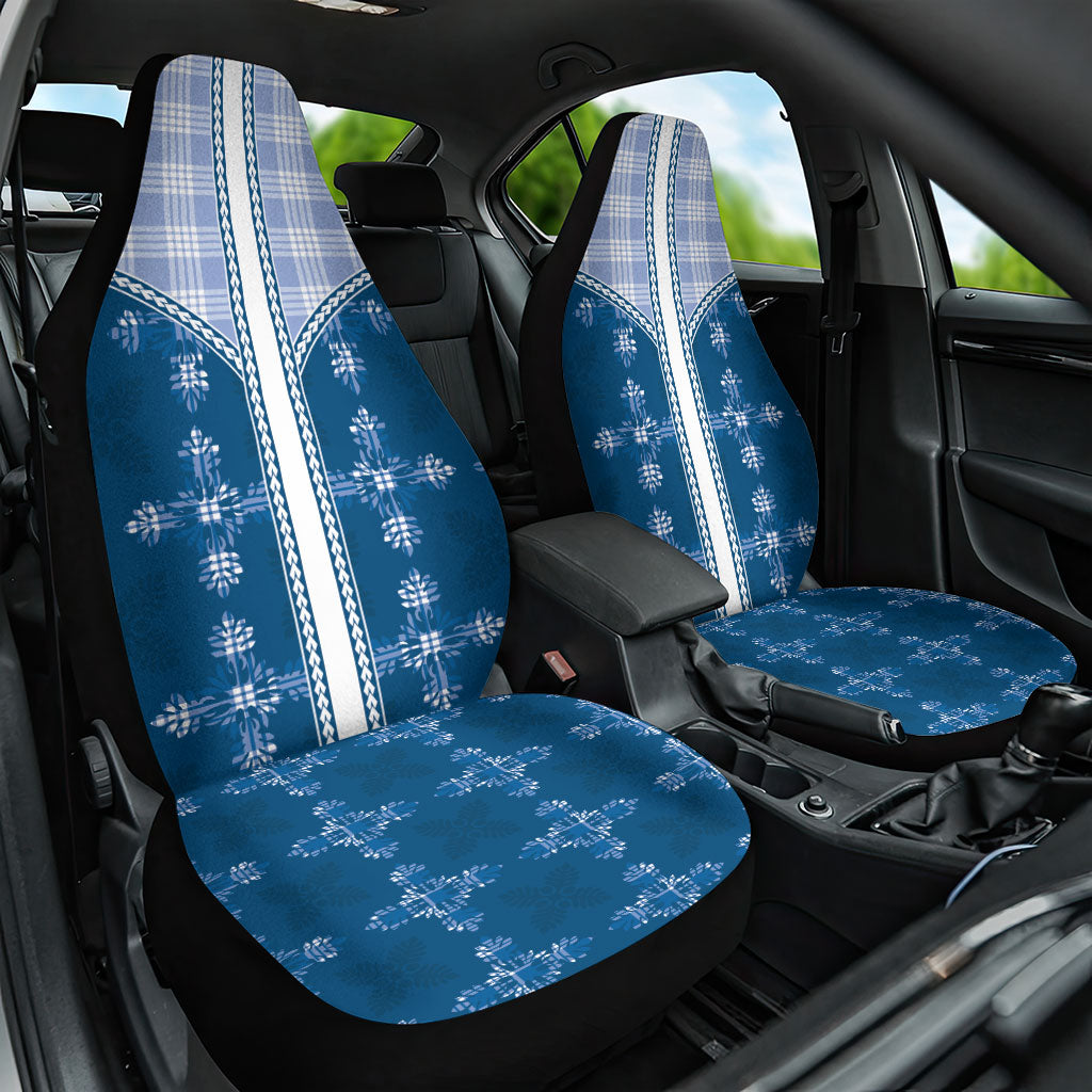 Blue Hawaii Paniolo Quilt Motif Car Seat Cover LT05 One Size Blue - Polynesian Pride