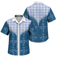 Blue Hawaii Paniolo Quilt Motif Family Matching Tank Maxi Dress and Hawaiian Shirt LT05 Son's Shirt Blue - Polynesian Pride