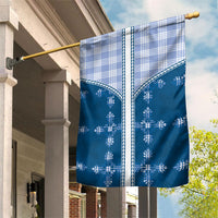 Blue Hawaii Paniolo Quilt Motif Garden Flag LT05 House Flag Blue - Polynesian Pride
