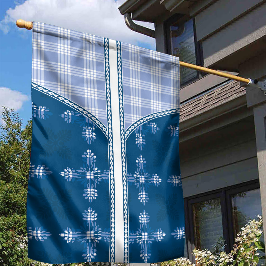Blue Hawaii Paniolo Quilt Motif Garden Flag LT05 - Polynesian Pride