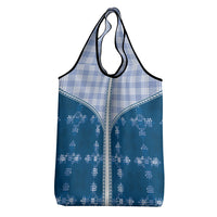 Blue Hawaii Paniolo Quilt Motif Grocery Bag LT05 - Polynesian Pride