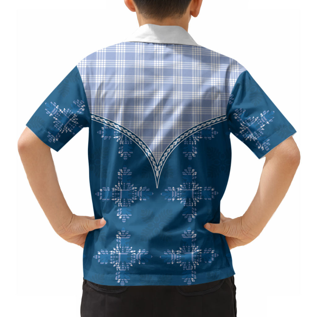 Blue Hawaii Paniolo Quilt Motif Hawaiian Shirt LT05 - Polynesian Pride