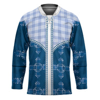 Blue Hawaii Paniolo Quilt Motif Hockey Jersey LT05 Unisex Blue - Polynesian Pride
