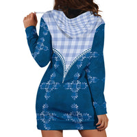 Blue Hawaii Paniolo Quilt Motif Hoodie Dress LT05 - Polynesian Pride