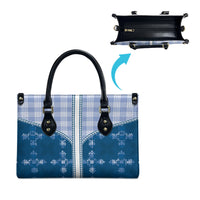 Blue Hawaii Paniolo Quilt Motif Leather Bag LT05 - Polynesian Pride
