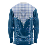 Blue Hawaii Paniolo Quilt Motif Long Sleeve Shirt LT05 - Polynesian Pride