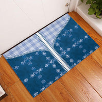 Blue Hawaii Paniolo Quilt Motif Rubber Doormat LT05 - Polynesian Pride