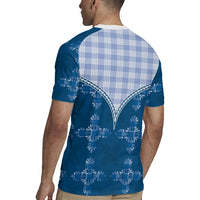Blue Hawaii Paniolo Quilt Motif Rugby Jersey LT05 - Polynesian Pride