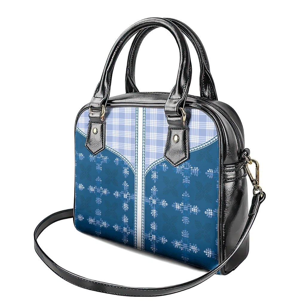 Blue Hawaii Paniolo Quilt Motif Shoulder Handbag LT05 - Polynesian Pride