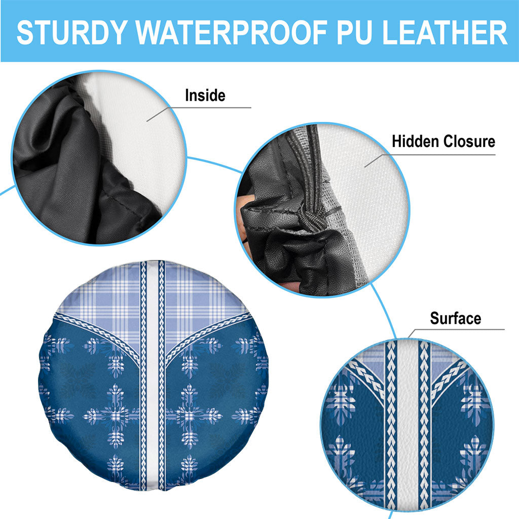 Blue Hawaii Paniolo Quilt Motif Spare Tire Cover LT05 - Polynesian Pride