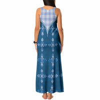 Blue Hawaii Paniolo Quilt Motif Tank Maxi Dress LT05 - Polynesian Pride