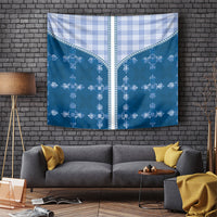 Blue Hawaii Paniolo Quilt Motif Tapestry LT05 Blue - Polynesian Pride