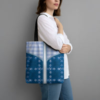 Blue Hawaii Paniolo Quilt Motif Tote Bag LT05 - Polynesian Pride
