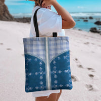 Blue Hawaii Paniolo Quilt Motif Tote Bag LT05 - Polynesian Pride