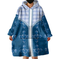 Blue Hawaii Paniolo Quilt Motif Wearable Blanket Hoodie LT05 - Polynesian Pride