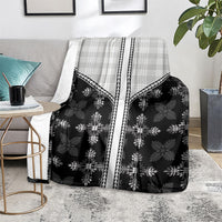 Black Hawaii Paniolo Quilt Motif Blanket LT05 - Polynesian Pride