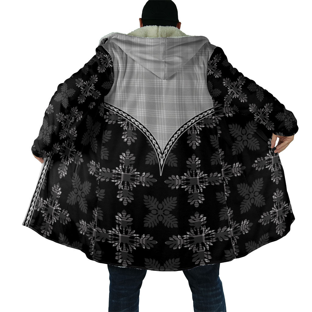 Black Hawaii Paniolo Quilt Motif Cloak LT05 - Polynesian Pride