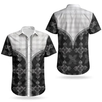 Black Hawaii Paniolo Quilt Motif Couples Matching Summer Maxi Dress and Hawaiian Shirt LT05 - Polynesian Pride