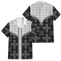 Black Hawaii Paniolo Quilt Motif Family Matching Mermaid Dress and Hawaiian Shirt LT05 Dad's Shirt - Short Sleeve Black - Polynesian Pride