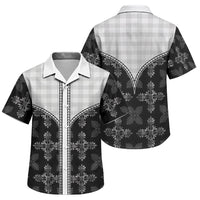 Black Hawaii Paniolo Quilt Motif Family Matching Short Sleeve Bodycon Dress and Hawaiian Shirt LT05 Son's Shirt Black - Polynesian Pride