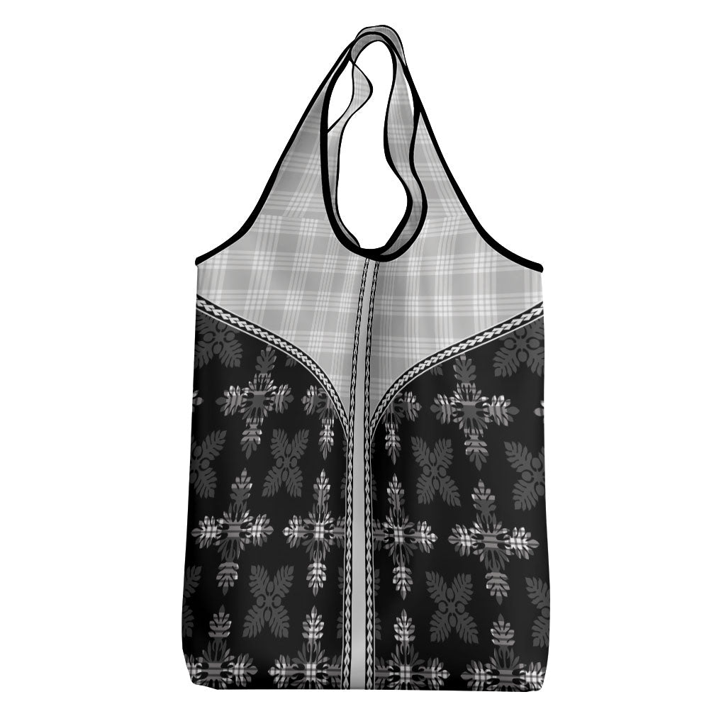 Black Hawaii Paniolo Quilt Motif Grocery Bag LT05 - Polynesian Pride