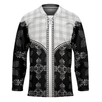 Black Hawaii Paniolo Quilt Motif Hockey Jersey LT05 Unisex Black - Polynesian Pride