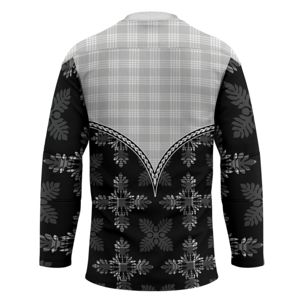 Black Hawaii Paniolo Quilt Motif Hockey Jersey LT05 - Polynesian Pride
