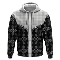 Black Hawaii Paniolo Quilt Motif Hoodie LT05 Pullover Hoodie Black - Polynesian Pride