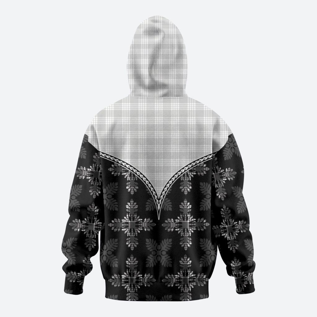 Black Hawaii Paniolo Quilt Motif Hoodie LT05 - Polynesian Pride