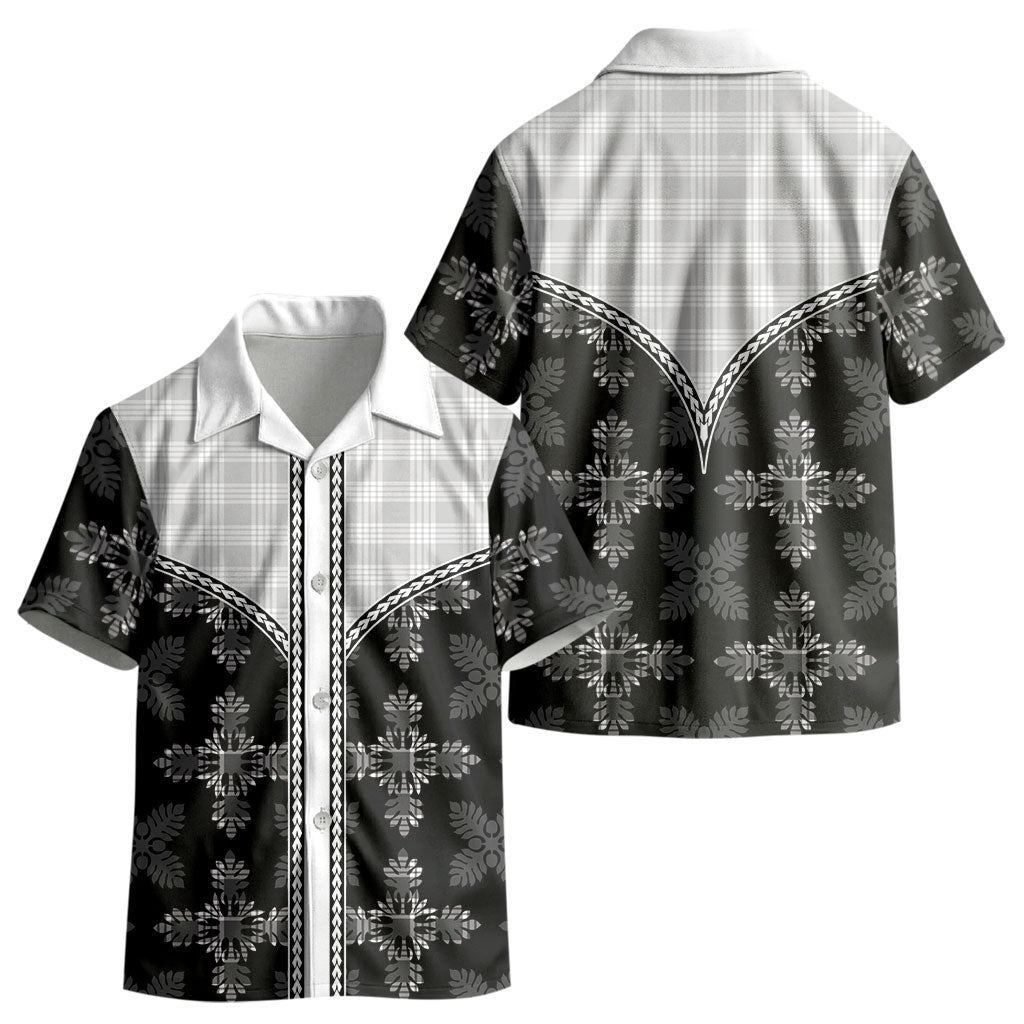 Black Hawaii Paniolo Quilt Motif Kid Hawaiian Shirt LT05 - Polynesian Pride