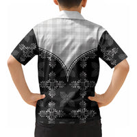 Black Hawaii Paniolo Quilt Motif Kid Hawaiian Shirt LT05 - Polynesian Pride