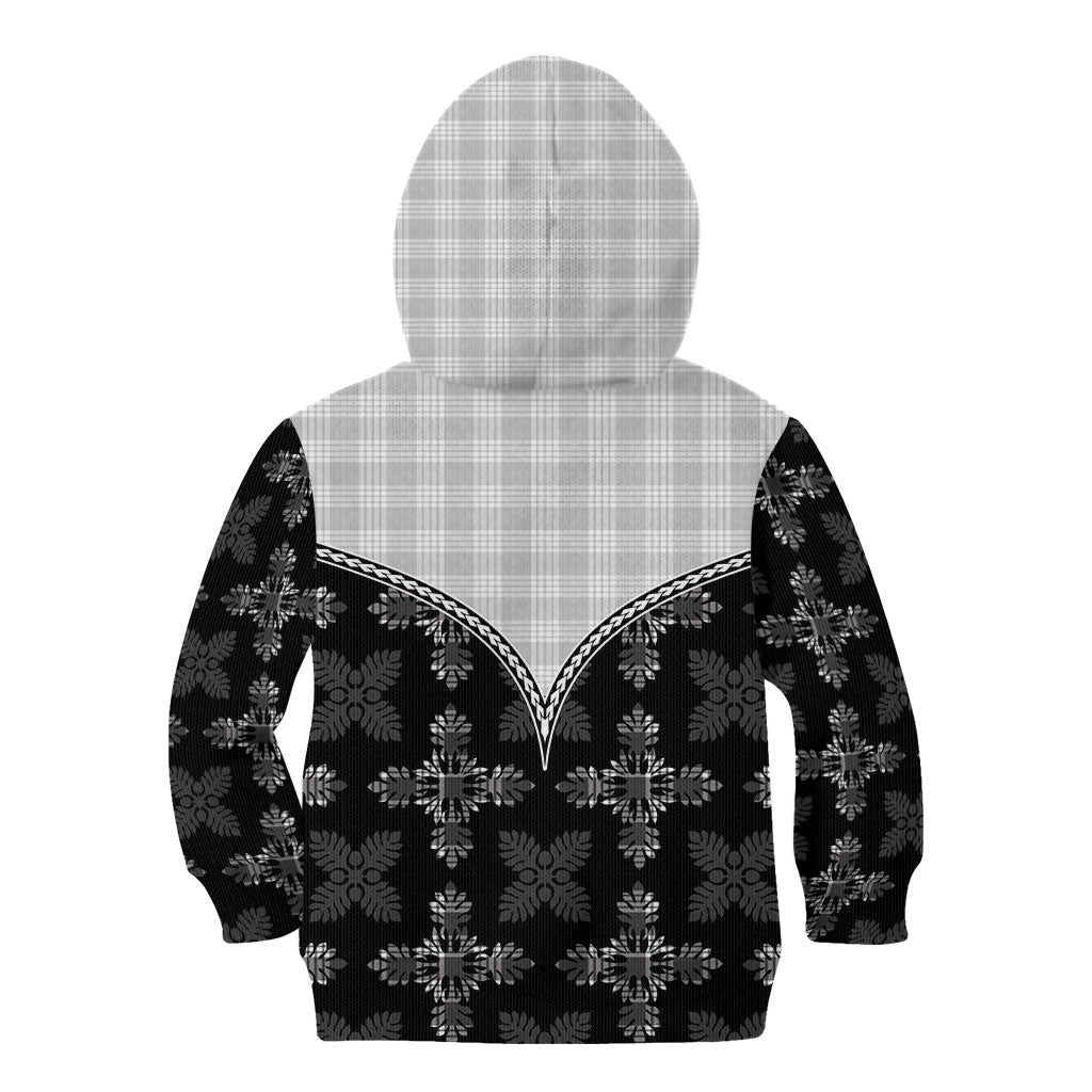 Black Hawaii Paniolo Quilt Motif Kid Hoodie LT05 - Polynesian Pride